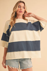 Polly Color Block Top Tee Shirt