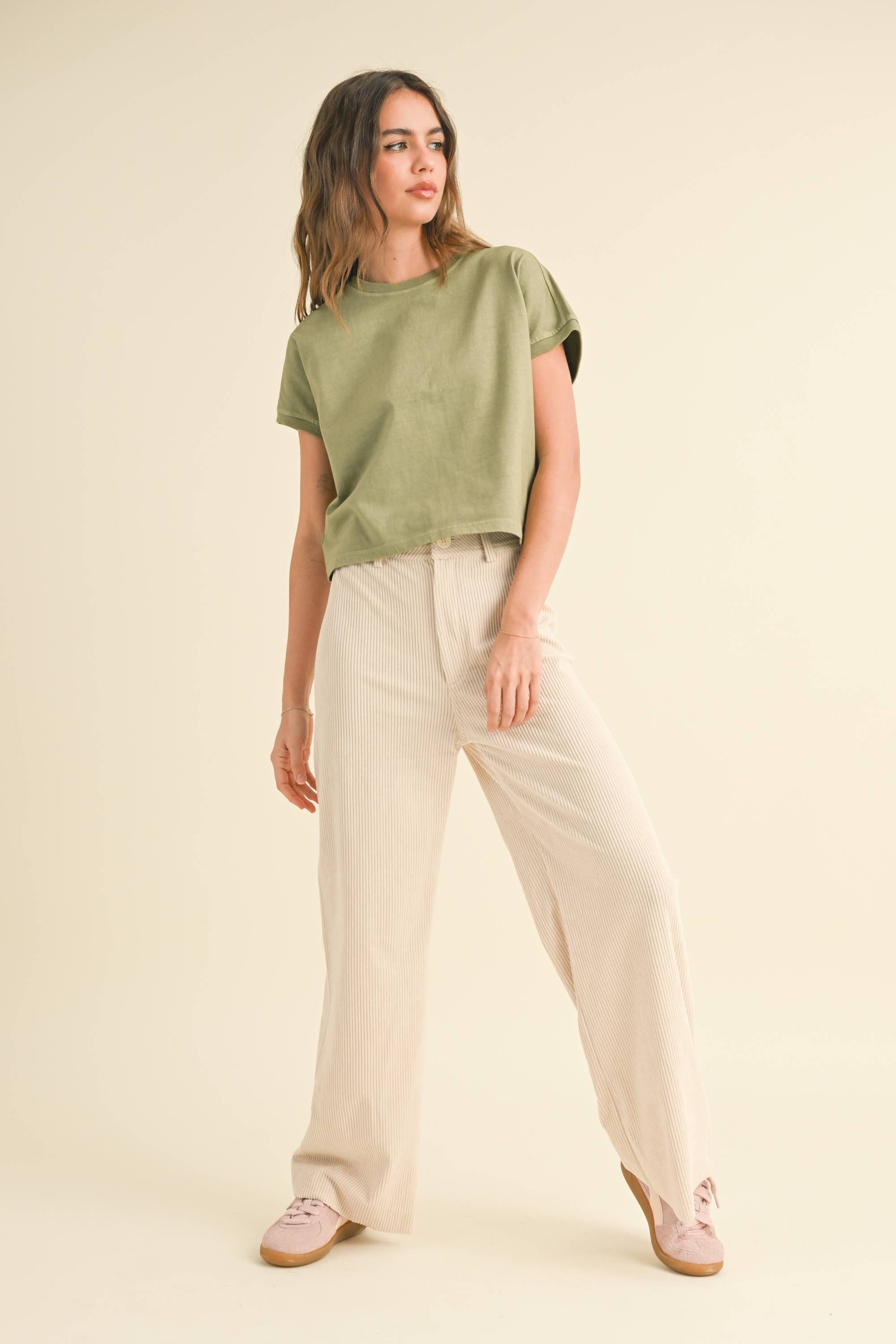 Washed Short Sleeve Top