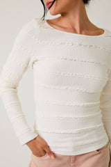 Bell Sleeve Brushed Lace Top