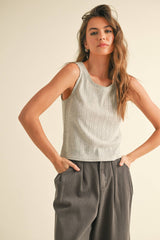 Pointelle Mini Ruffle Top
