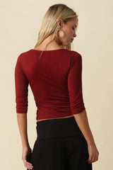 Mia Surplice V-Neck Knit Top