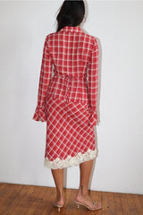 Plaid Button Down Blouse