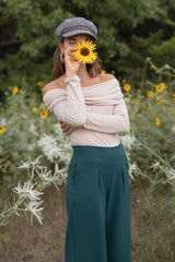 Off The Shoulder Top Khaki