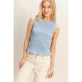 Smocked Sleeveless Top