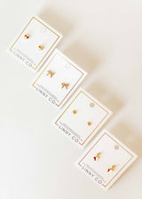 Screwback Stud Earrings - Violet Heart