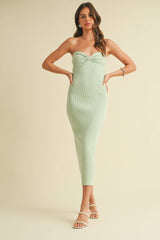 Knit Strapless Midi Dress