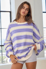 Coastal Striped Oversized Pullover