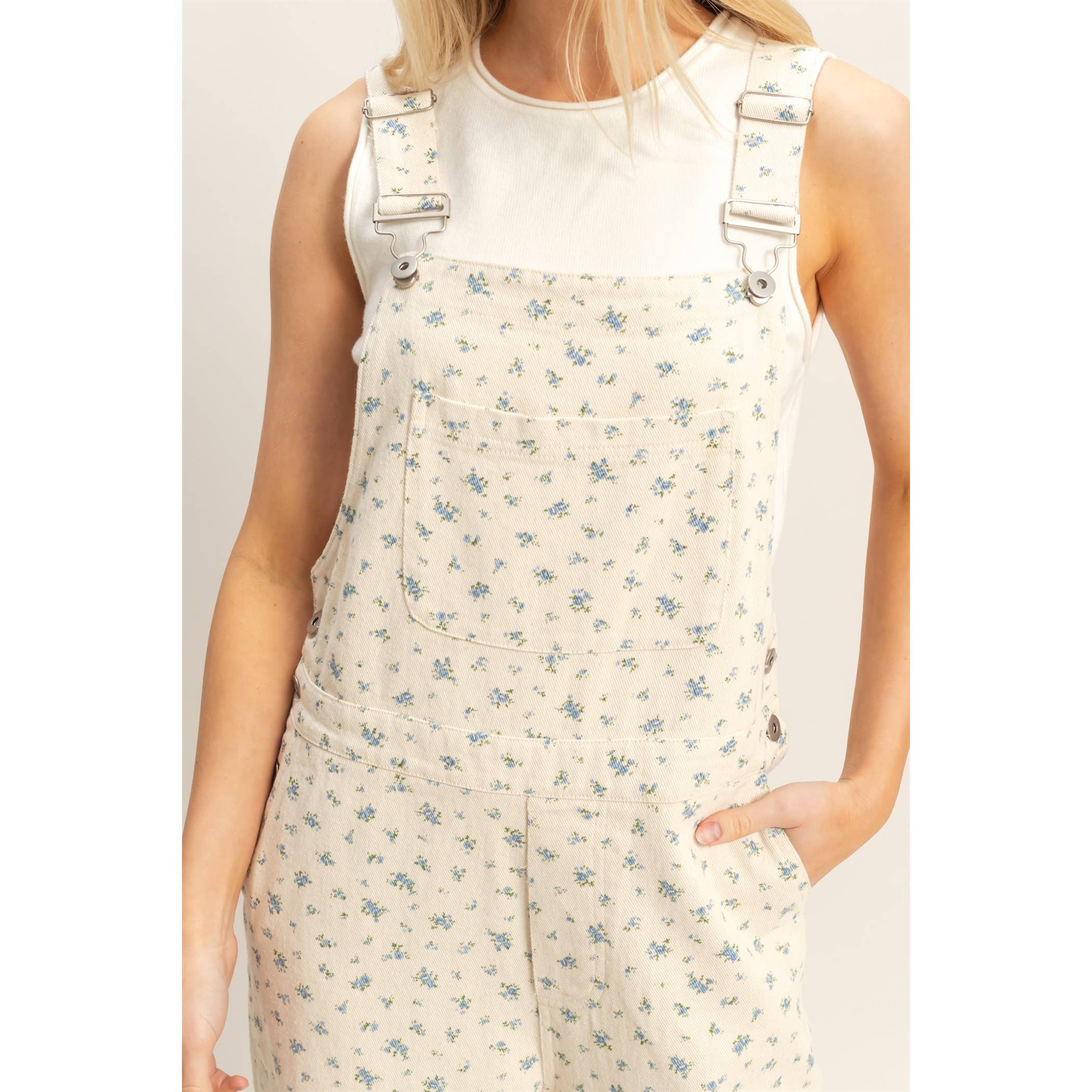 Floral Patterned Overalls