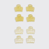 Mini Jelly Cloud Clips 8pc Set - Pearlized Cream & Butter Yellow