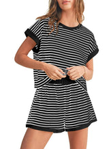 Striped Boxy Tee (Casual Set)