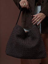 Calla Woven Handbag in Brown