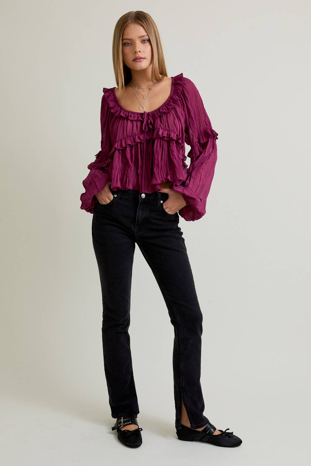 Ruffle Detail Blouse