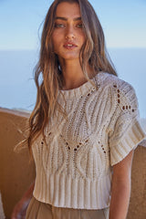 Thick Knit Short Sleeve Sweater