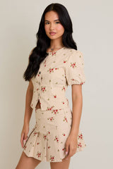 Floral Twill Top
