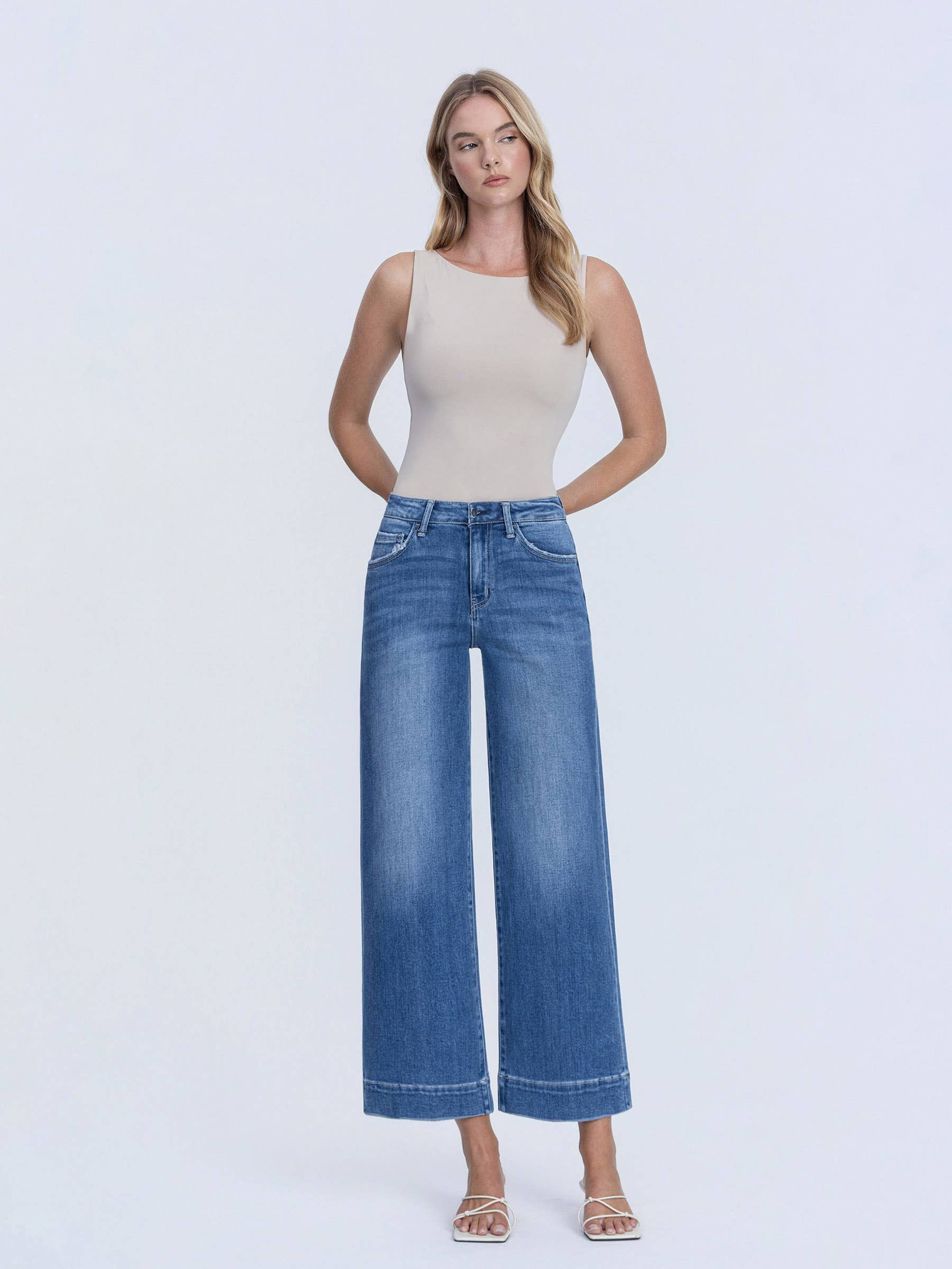Crop Wide Leg Trouser Pant