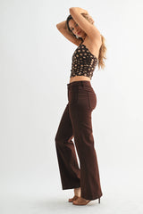 Mini Patch Pocket Flare Pants