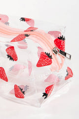 Clear Strawberry Vinyl Cosmetic Bag