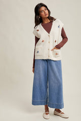 Floral Embroidered Vest