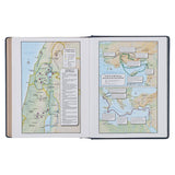 KJV Note-taking Bible LP Faux Leather HC, Navy w/Gold Floral