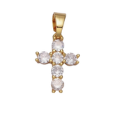 Small Cross with Thick Stones Charm
