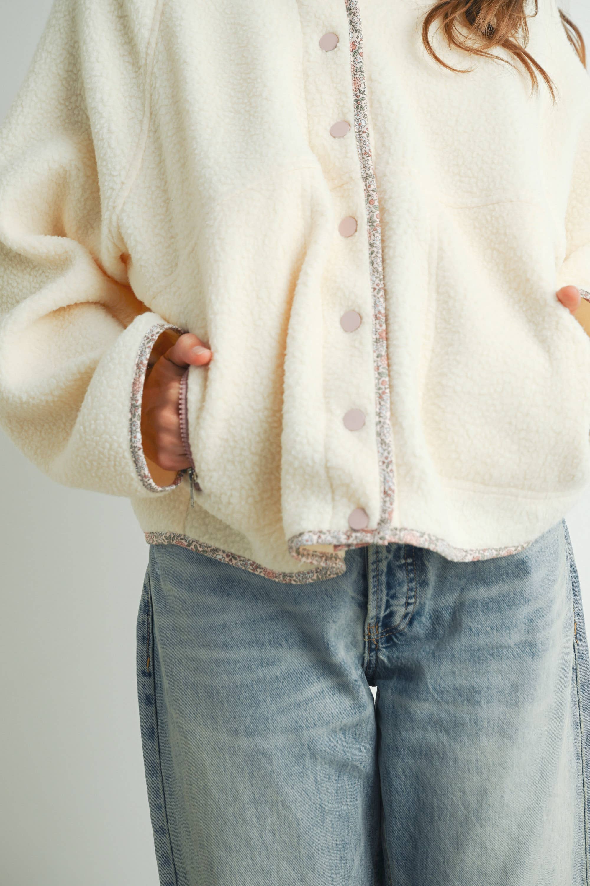 Cozy Snap Neck Fleece Jacket