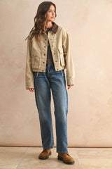 Collar Contrasted Utility Jacket