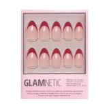 Rose Garden Press-On Nails | Red French Tip | Short Almond