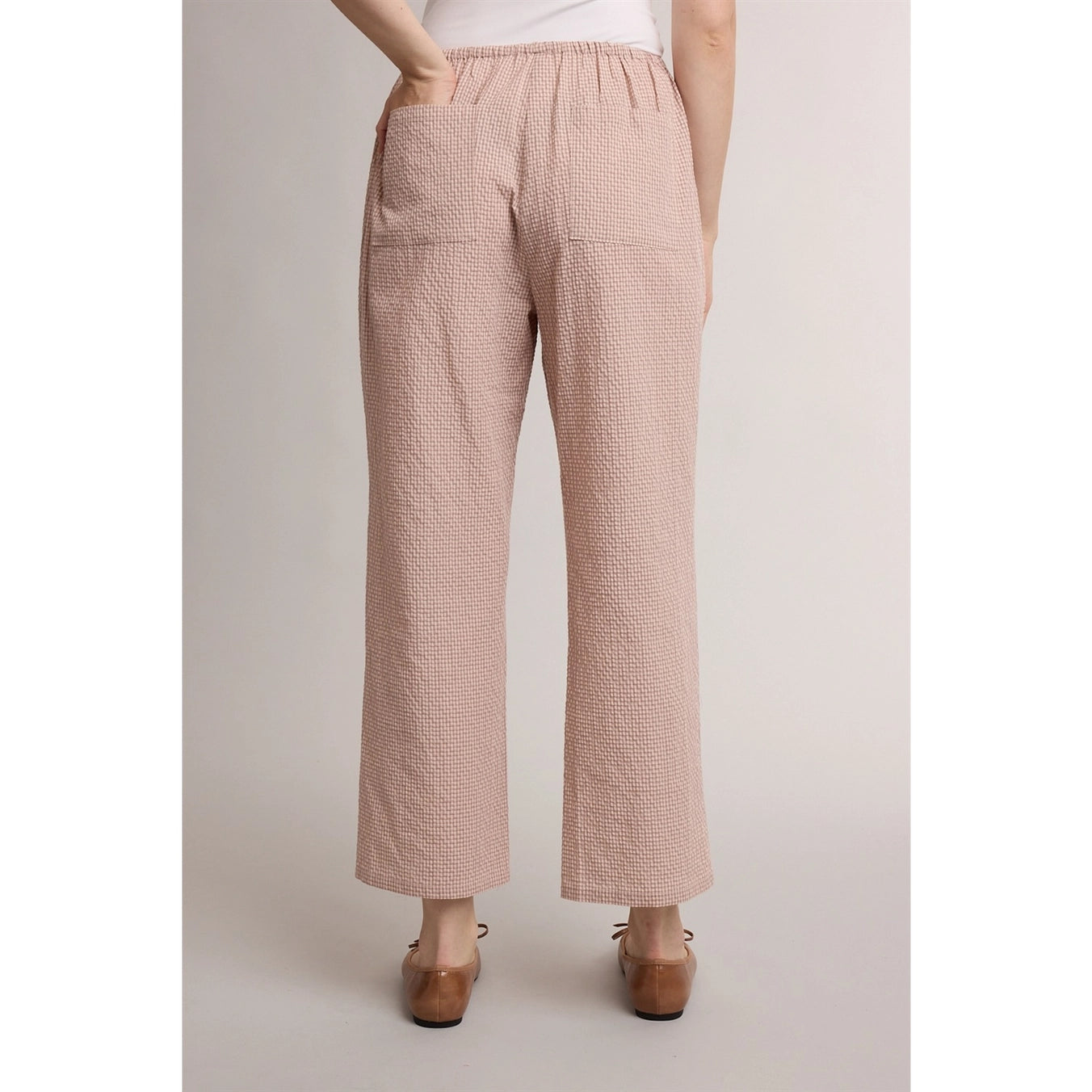 Plaid Woven Drawstring Pants