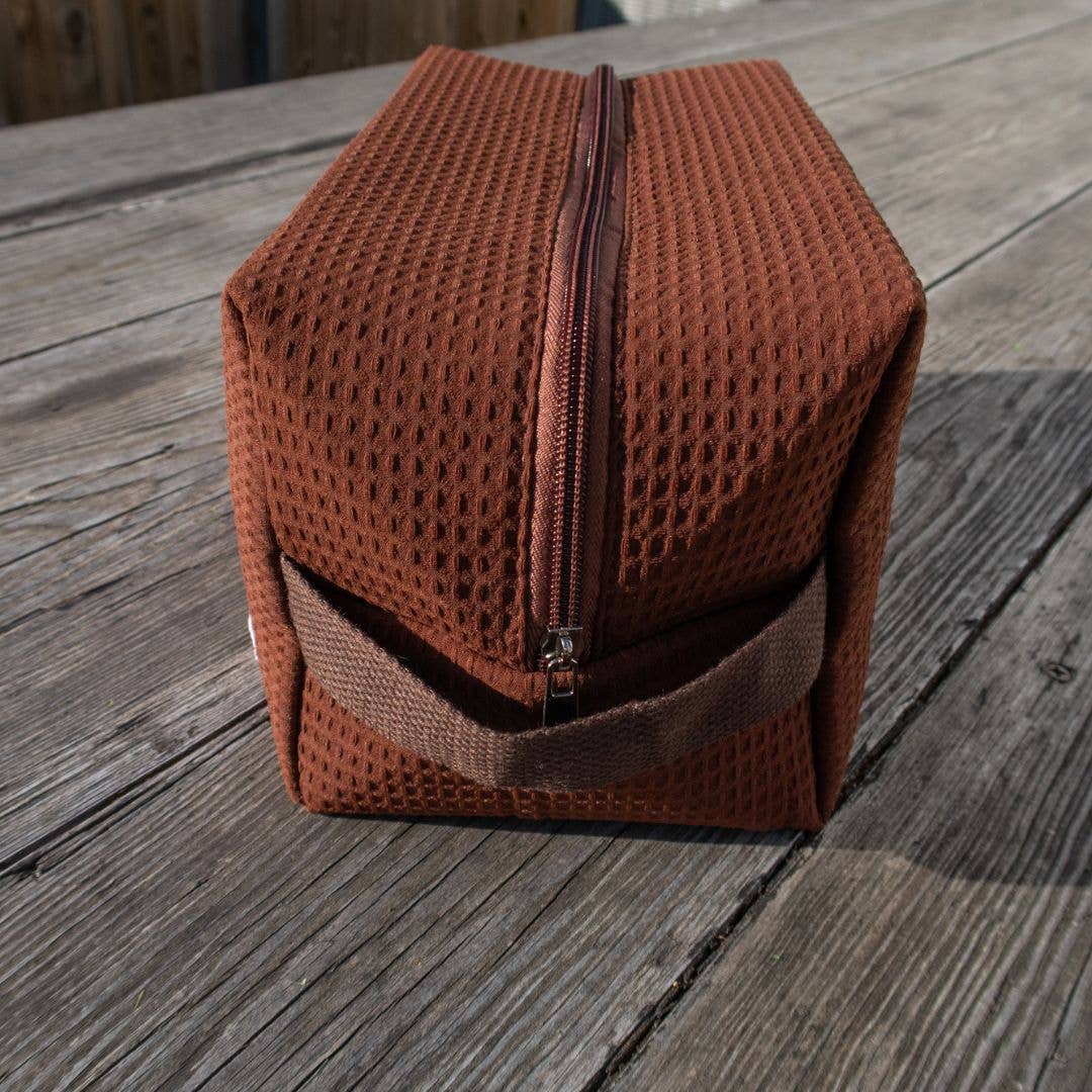 Brown Horseshoe Makeup Travel Bag