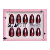 Ruby Slipper Press-On Nails | Short Almond Sparkle Red