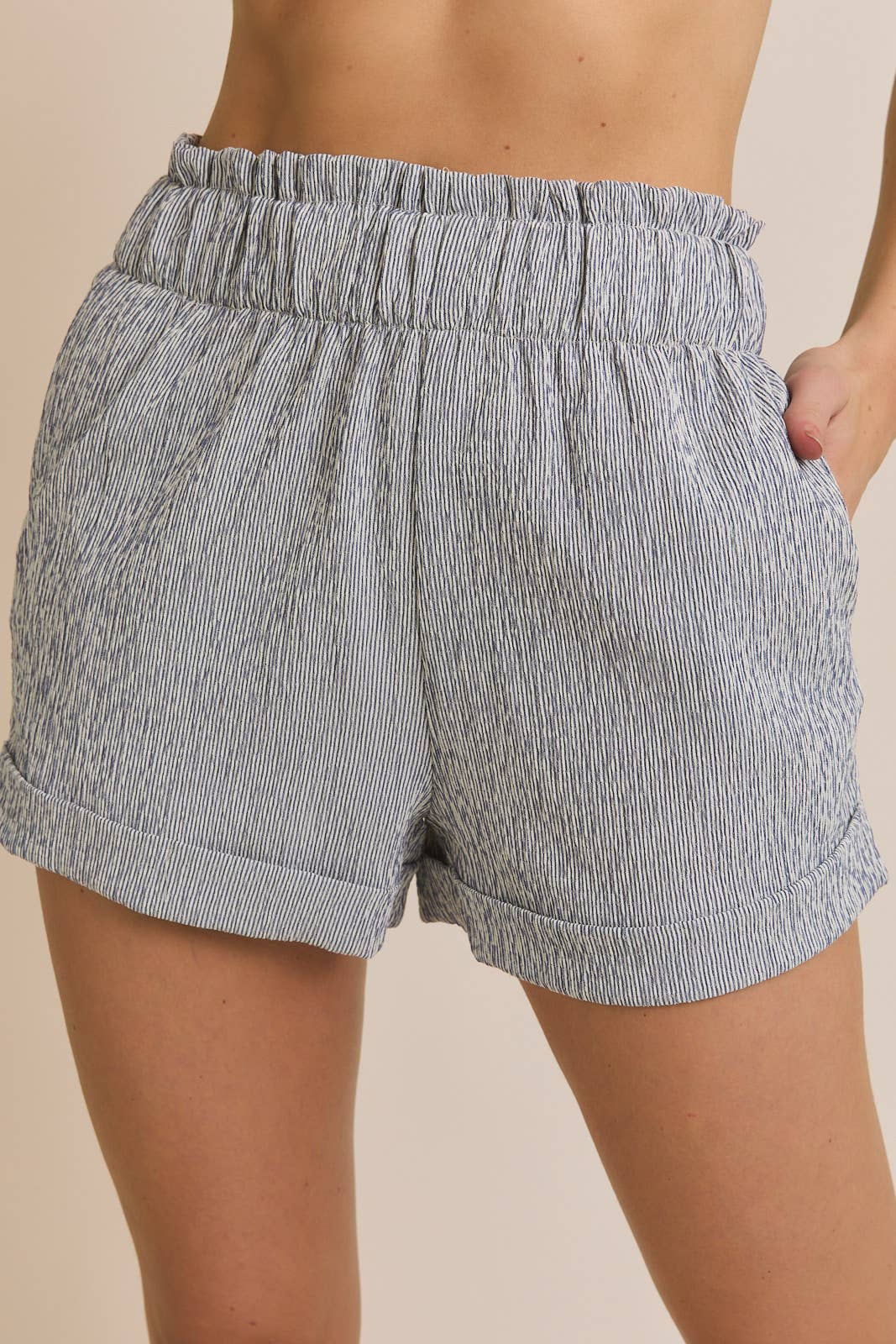 Flare Hem Striped Shorts