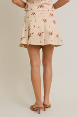 Floral Twill Mini Skirt