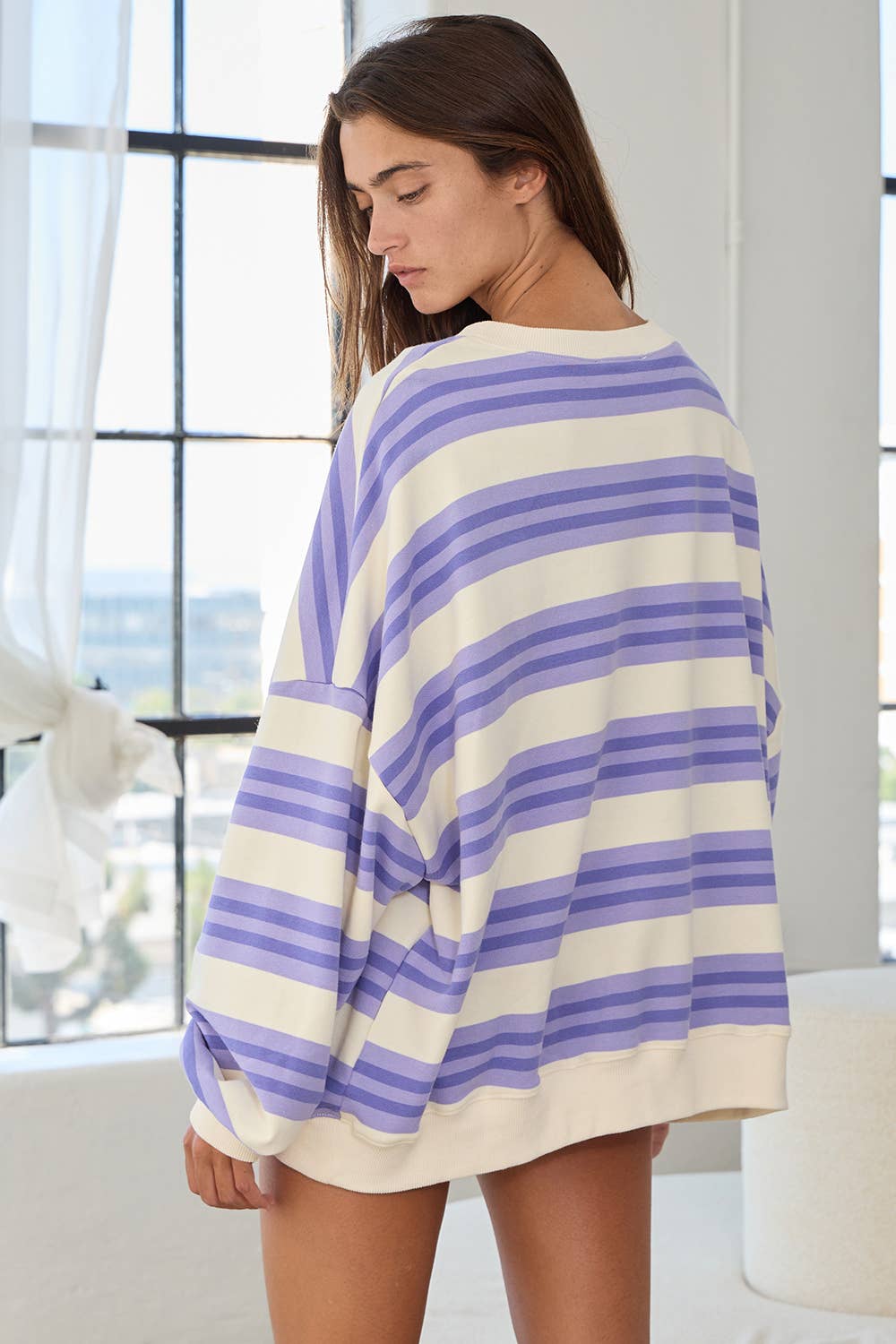 Coastal Striped Oversized Pullover