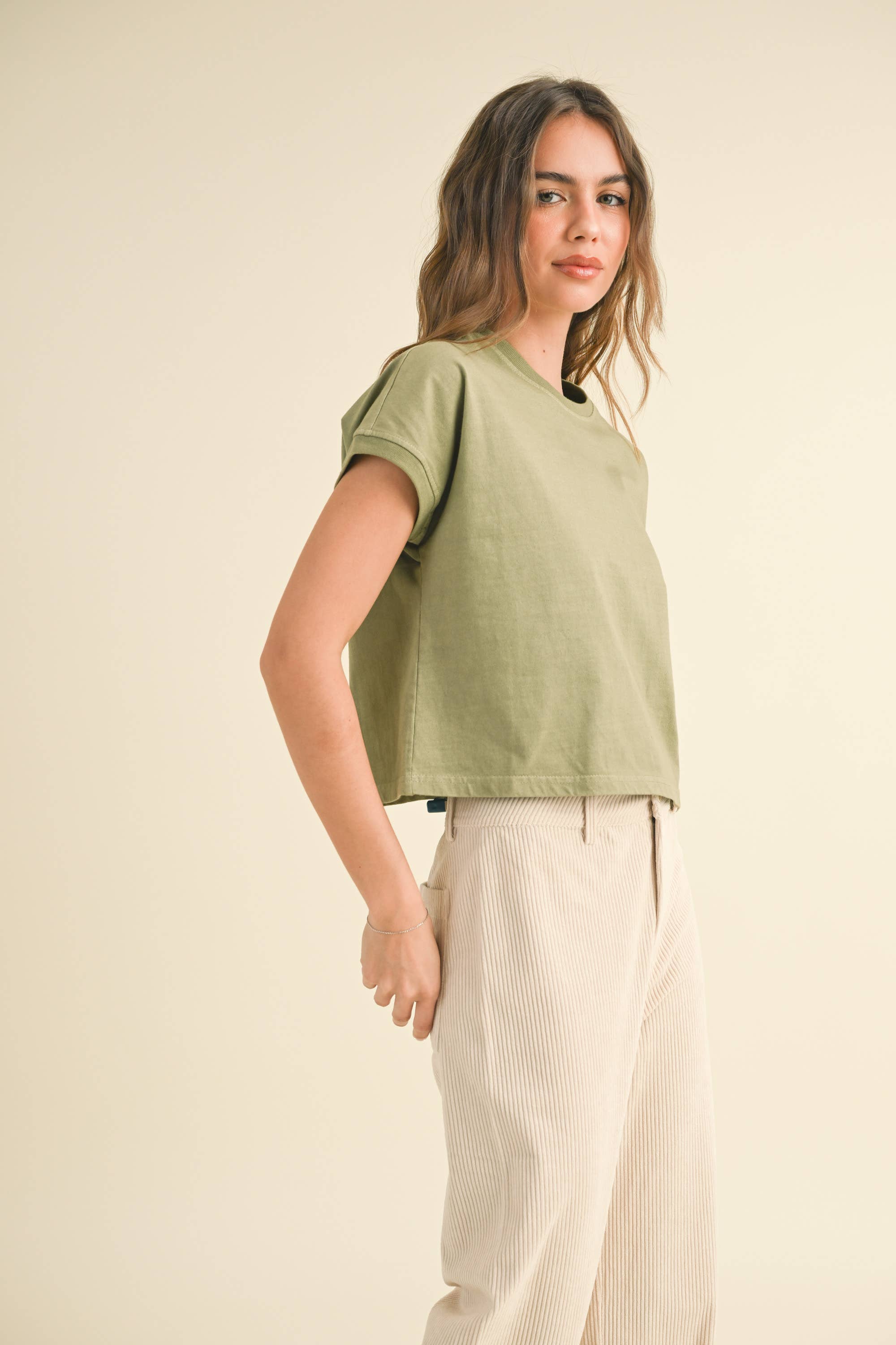 Washed Short Sleeve Top