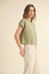 Washed Short Sleeve Top