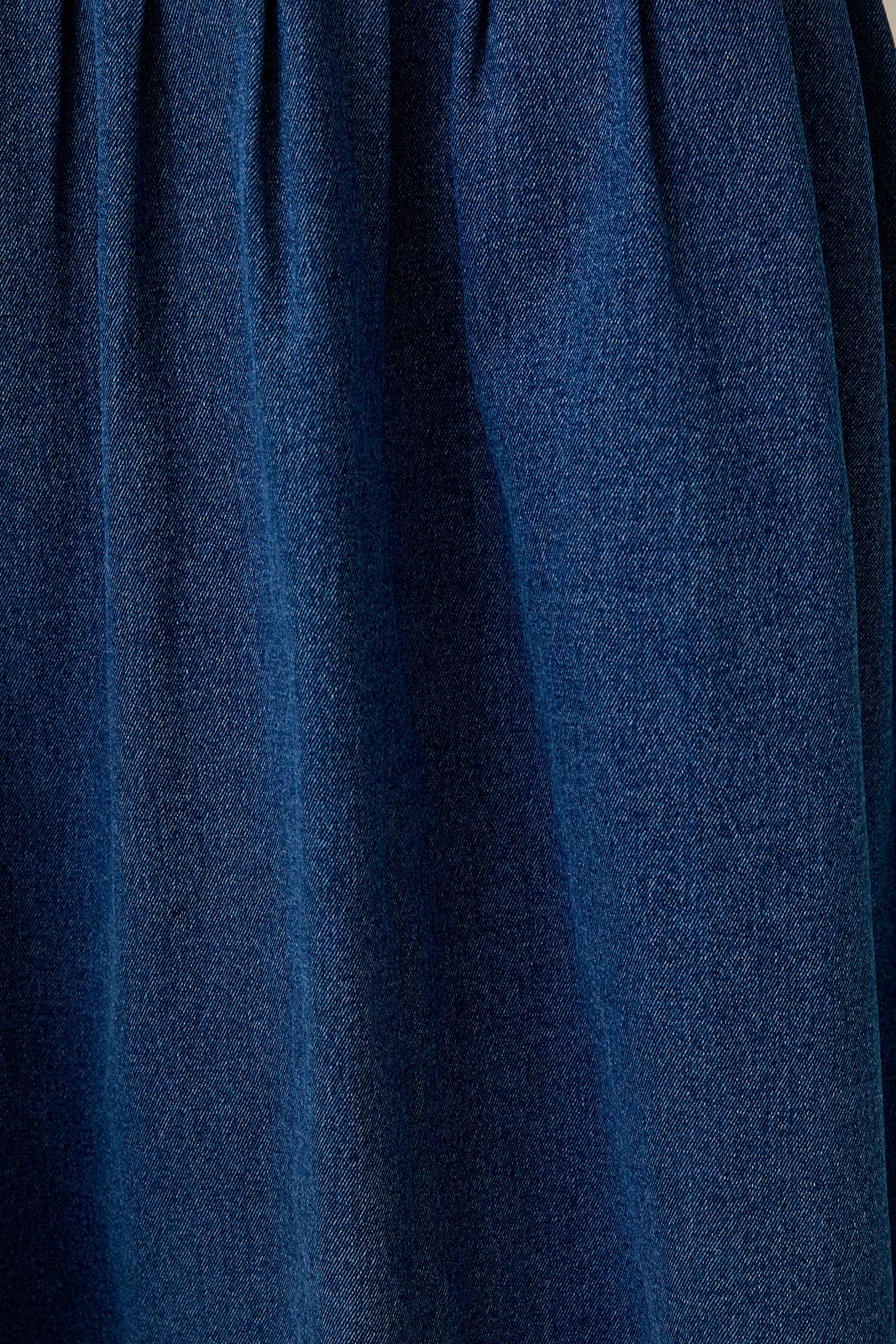 Pleated Denim Midi Skirt