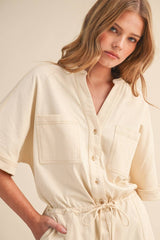 Short Sleeve Stitch Romper