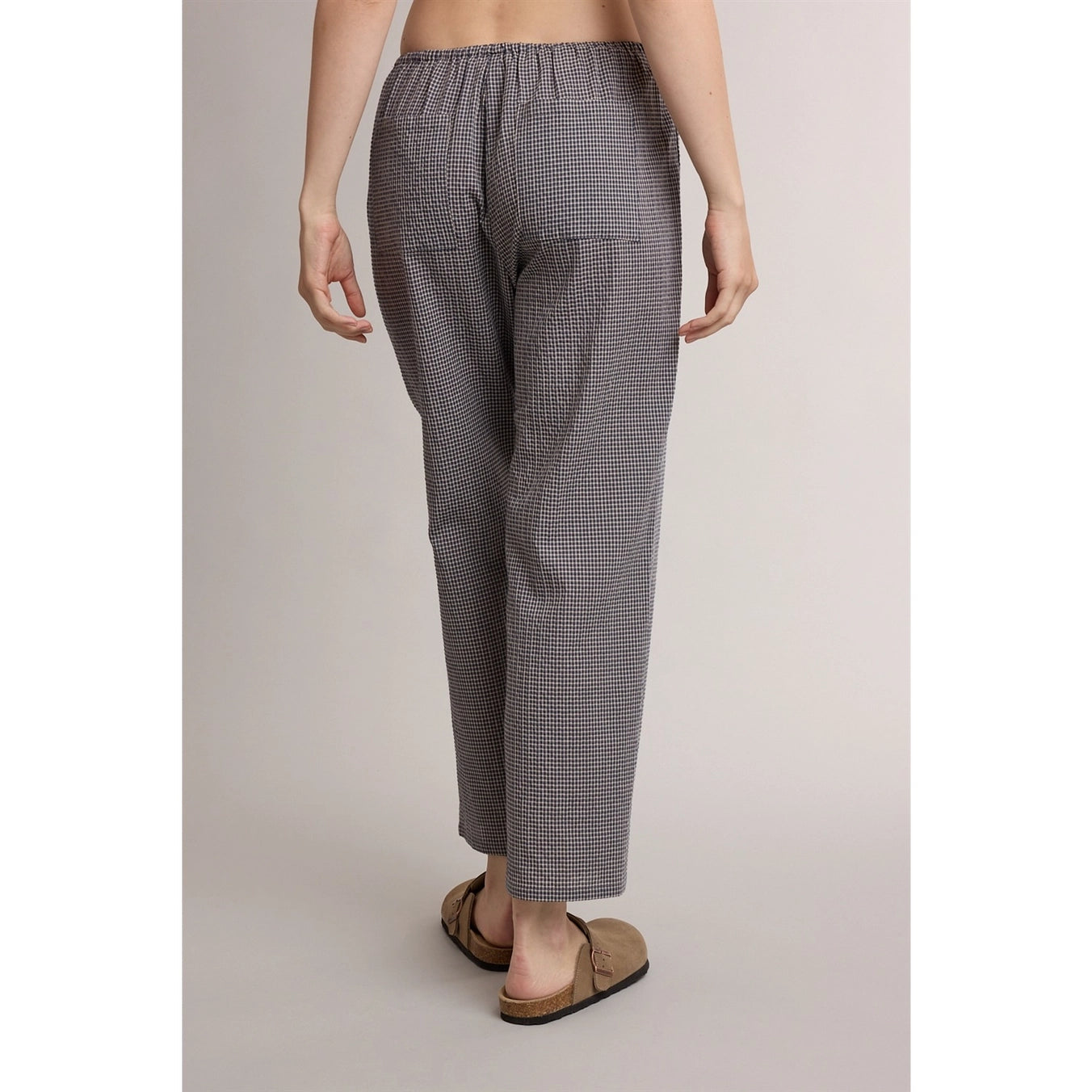 Plaid Woven Drawstring Pants