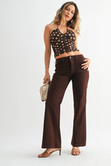 Mini Patch Pocket Flare Pants