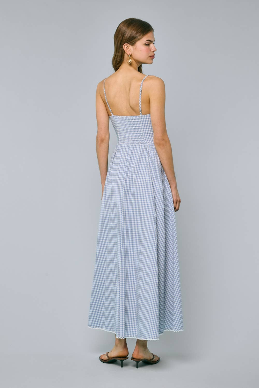 Vintage Check V-neck Dress