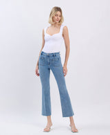 Patch Pocket Crop Flare Jeans
