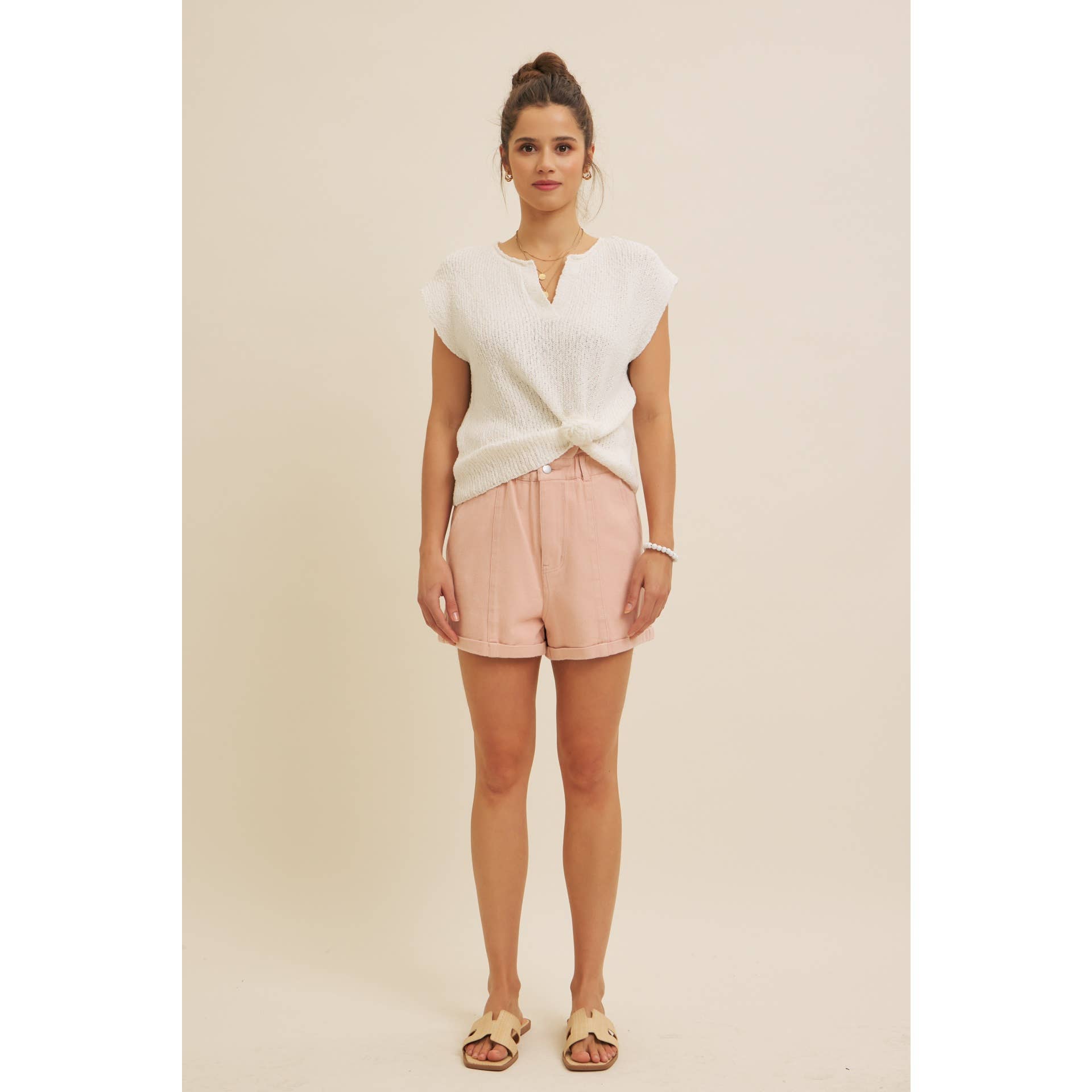 Relaxed Fit High Rise Denim Shorts