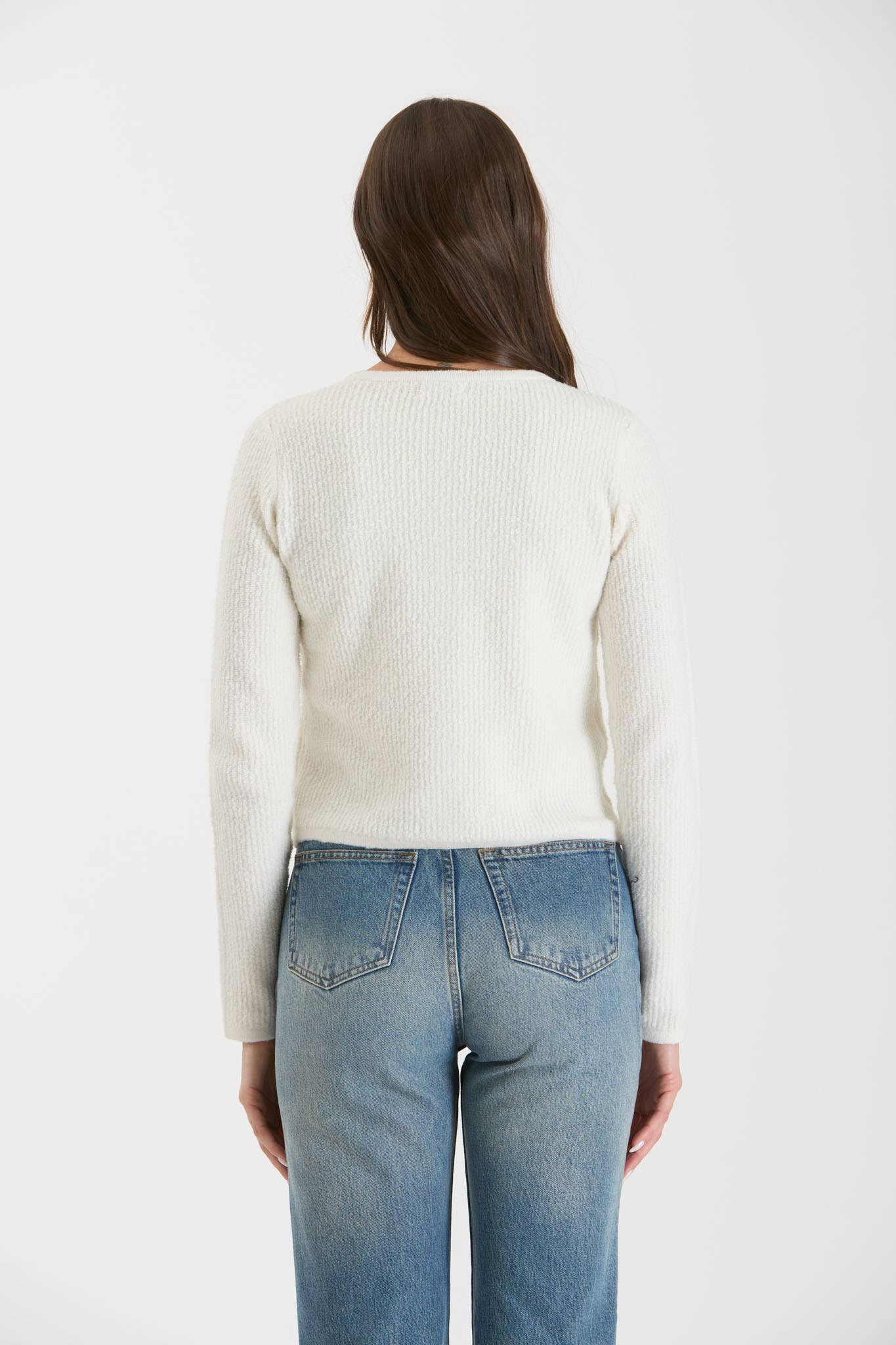 Round Neck Gold Button Cardigan