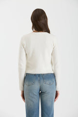 Round Neck Gold Button Cardigan