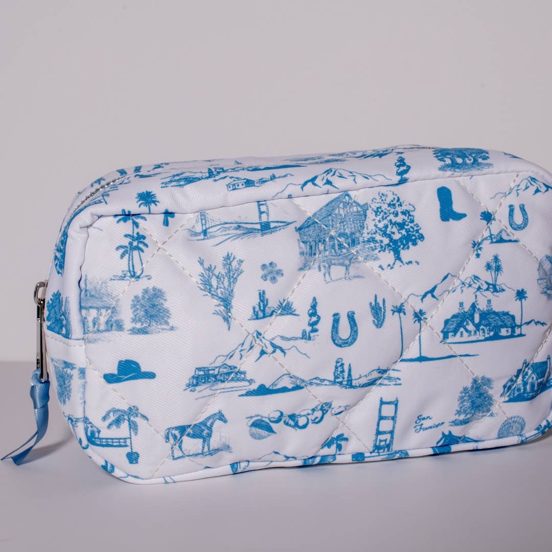 Western Toile Cosmetic Travel Bag