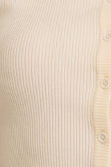 Sleeveless Button Down Ribbed Sweater Top