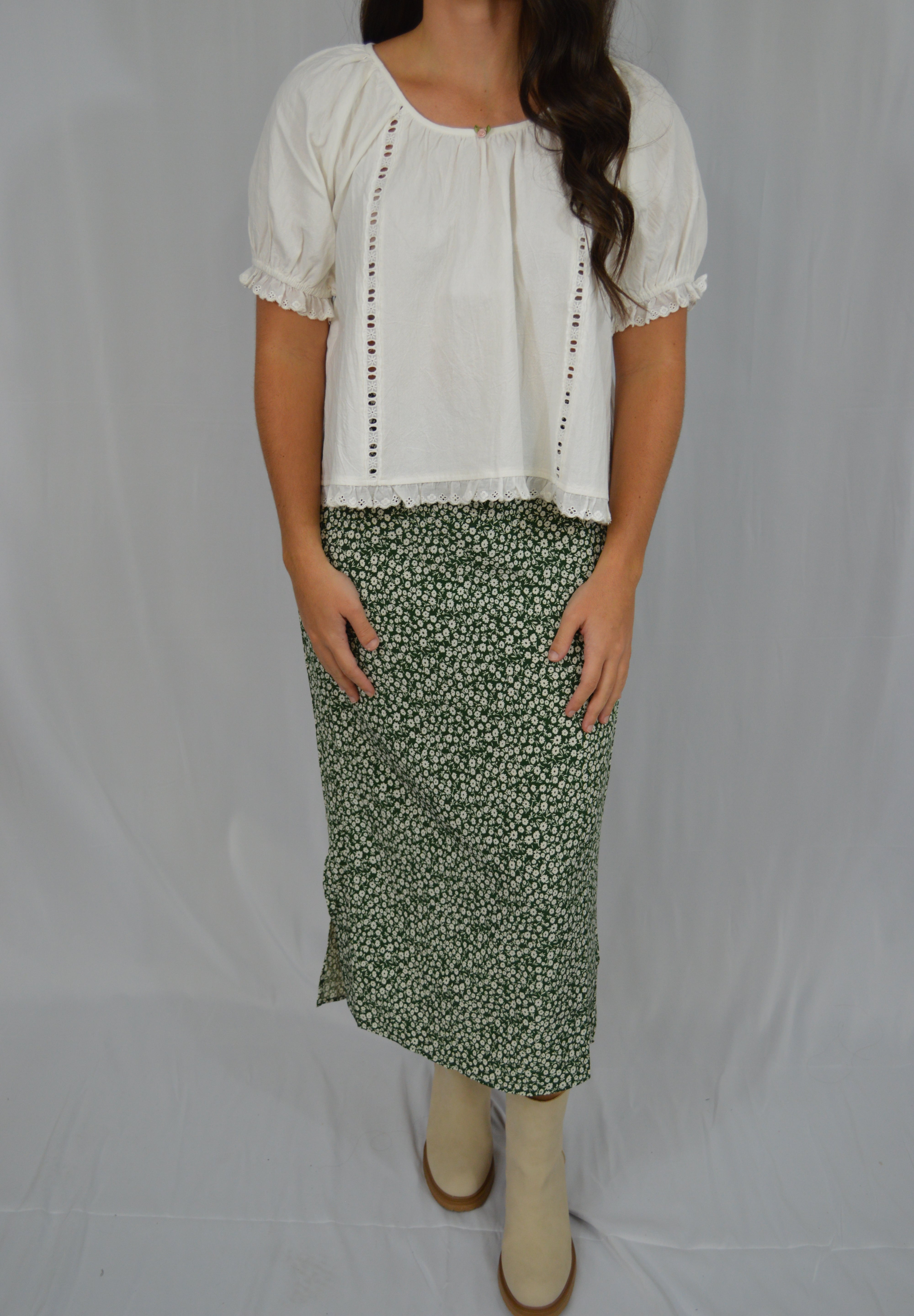 Floral Printed Midi Skirt