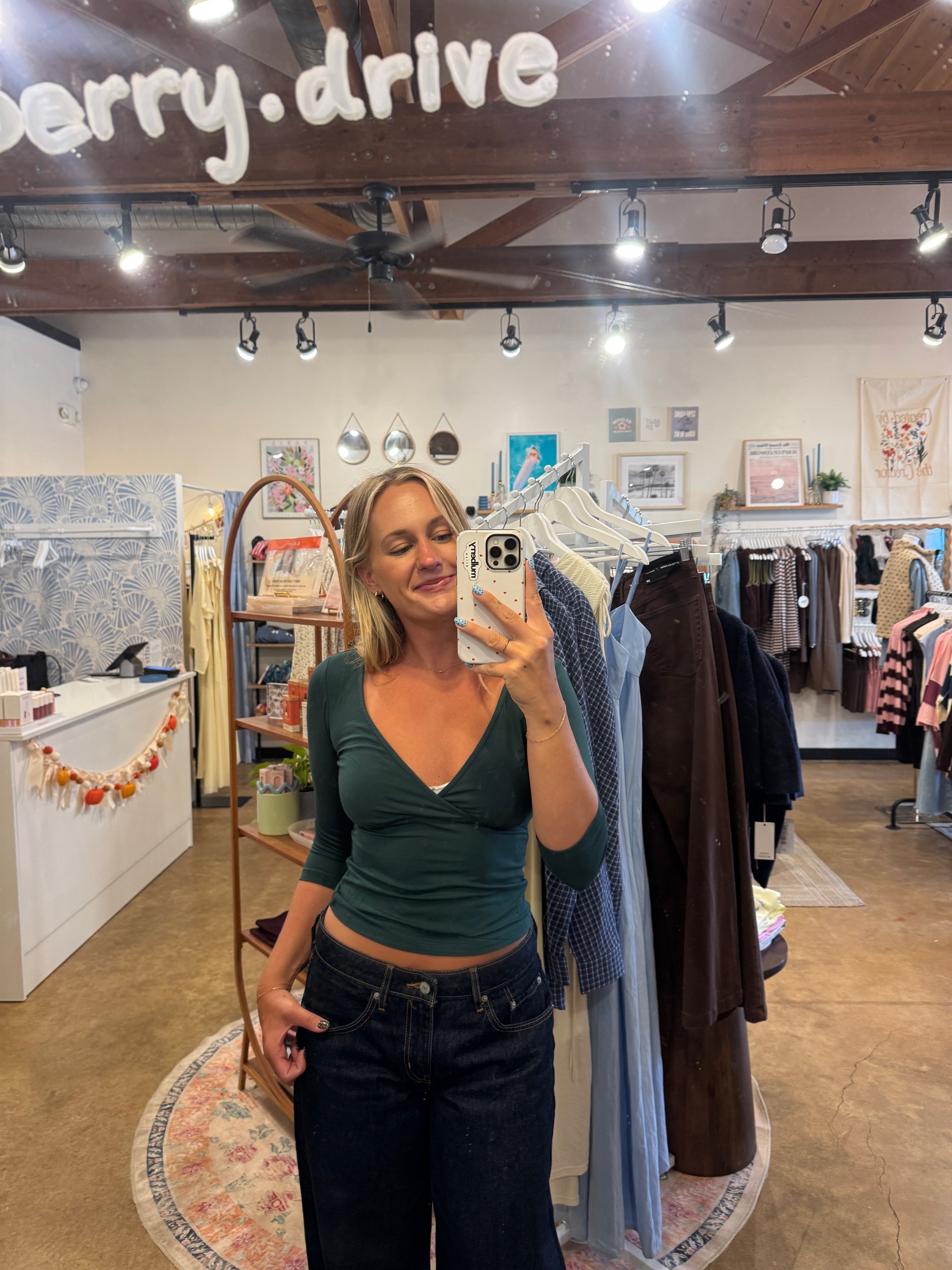 Mia Surplice V-Neck Knit Top