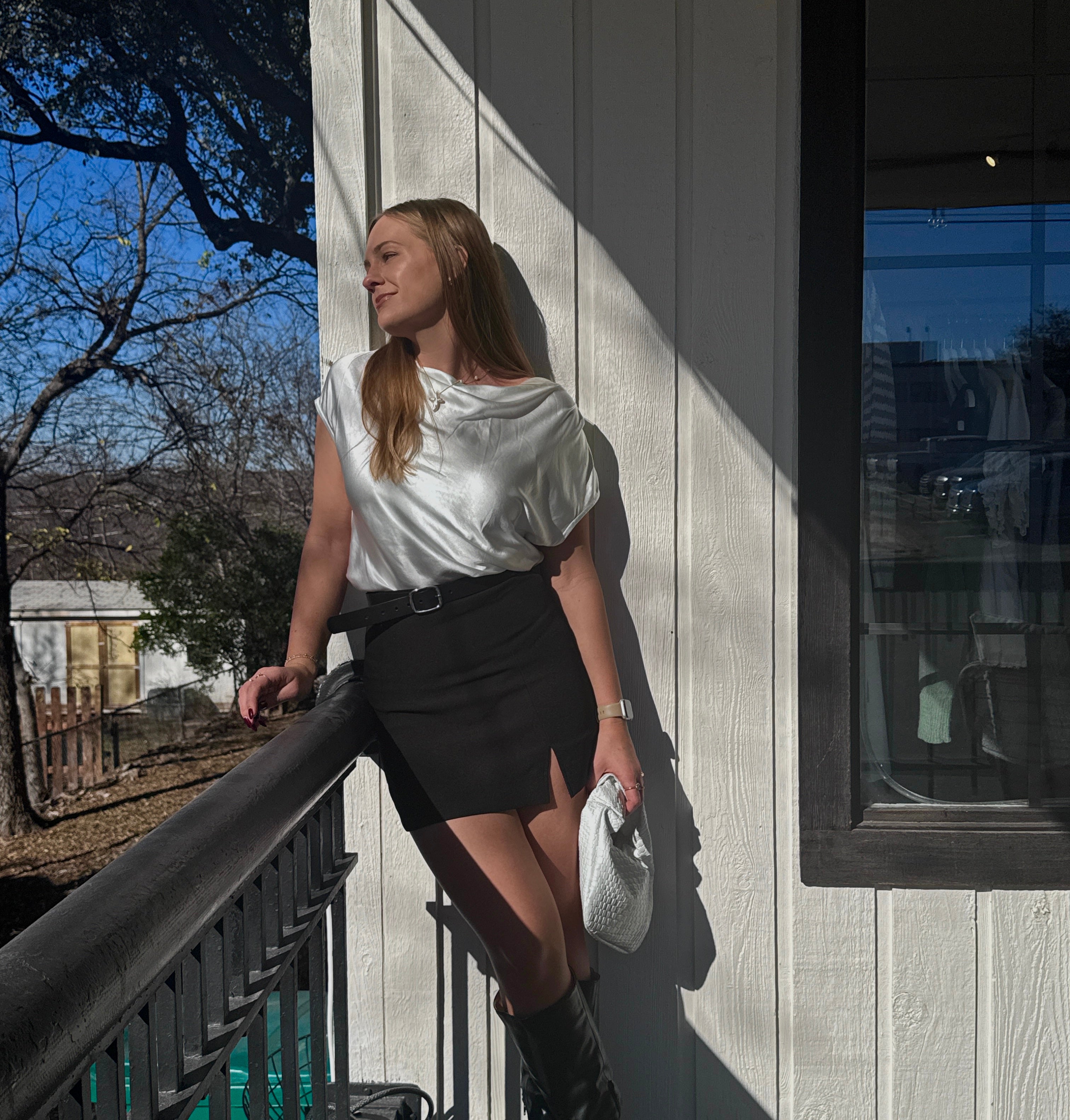 Satin Cowl Neck Top