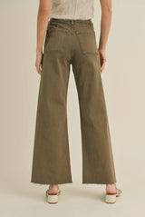 Straight Wide Leg Pants With Front Pocket